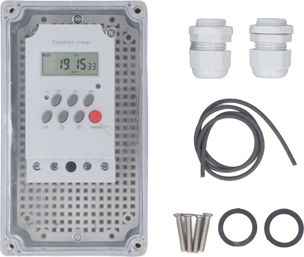 Schwimmbadpumpen-Timer, wasserdichte digitale Zeitschaltuhr, programmierbarer Zeitschalter für Heizung, Spa-Motor, 12 V DC