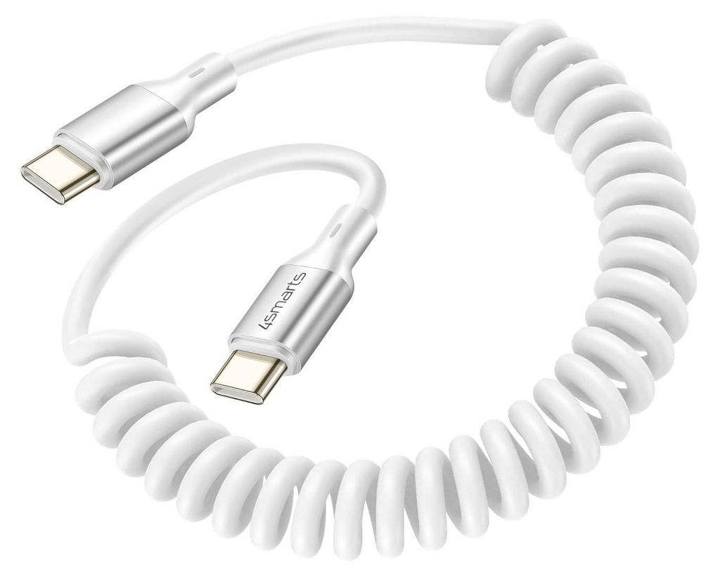 4smarts USB-C Spiralkabel 100W, wei