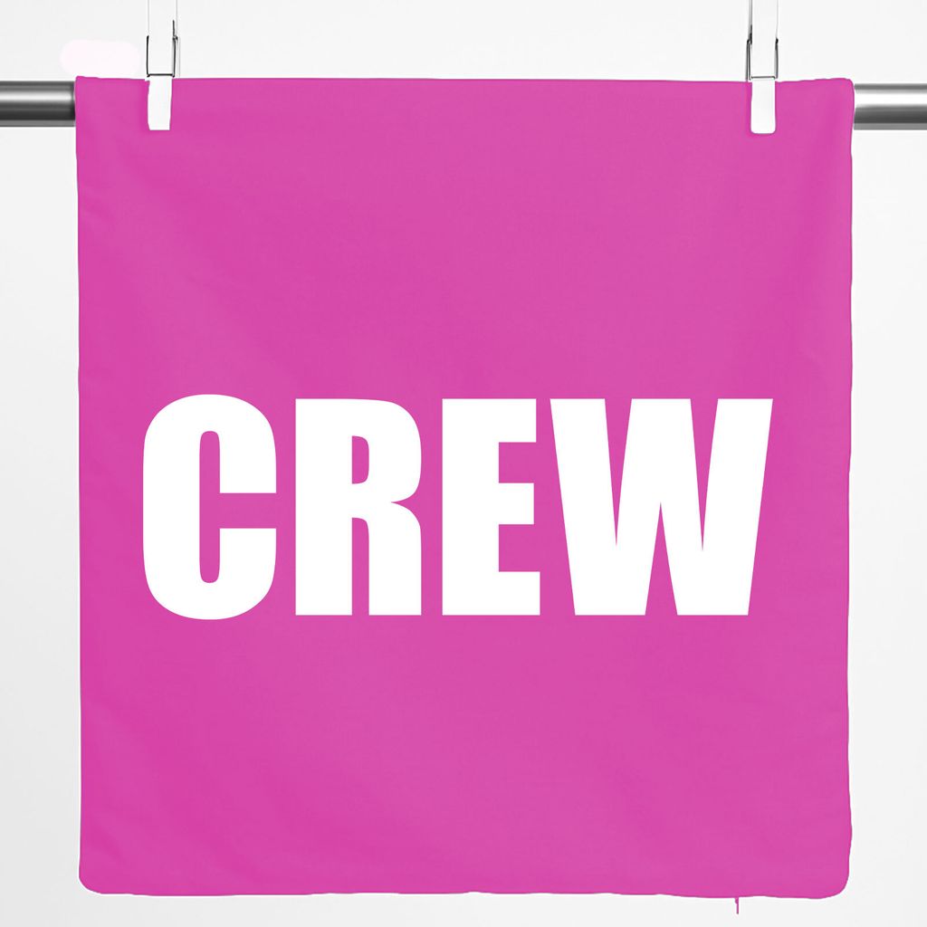 Huuraa Kissenbezug Crew Schriftzug 40x40cm Fuchsia Baumwolle Dekokissenbezug Geschenkidee