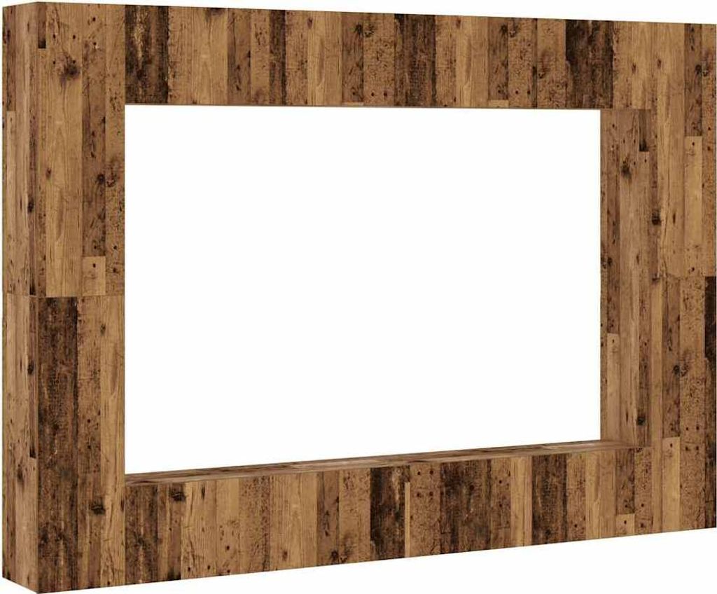 8-tlg. TV-Schrank-Set Wandmontage Altholz-Optik Holzwerkstoff