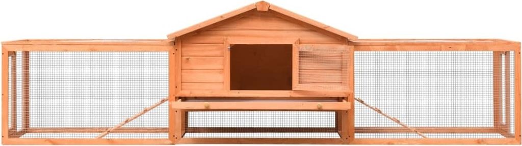 vidaXL Králikáreň 310x70x87 cm Borovicové a jedľové drevo Obrázok produktu 
