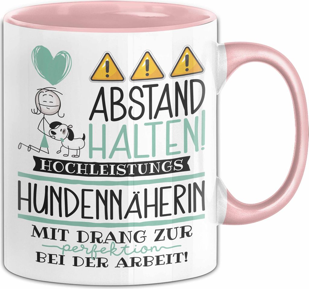 Hundennäherin Tasse Geschenk Lustig Abstand Halten Hochleistungs-Hundennäherin Mit Drang Zur Perfektion Bei Der Arbeit (Rosa)