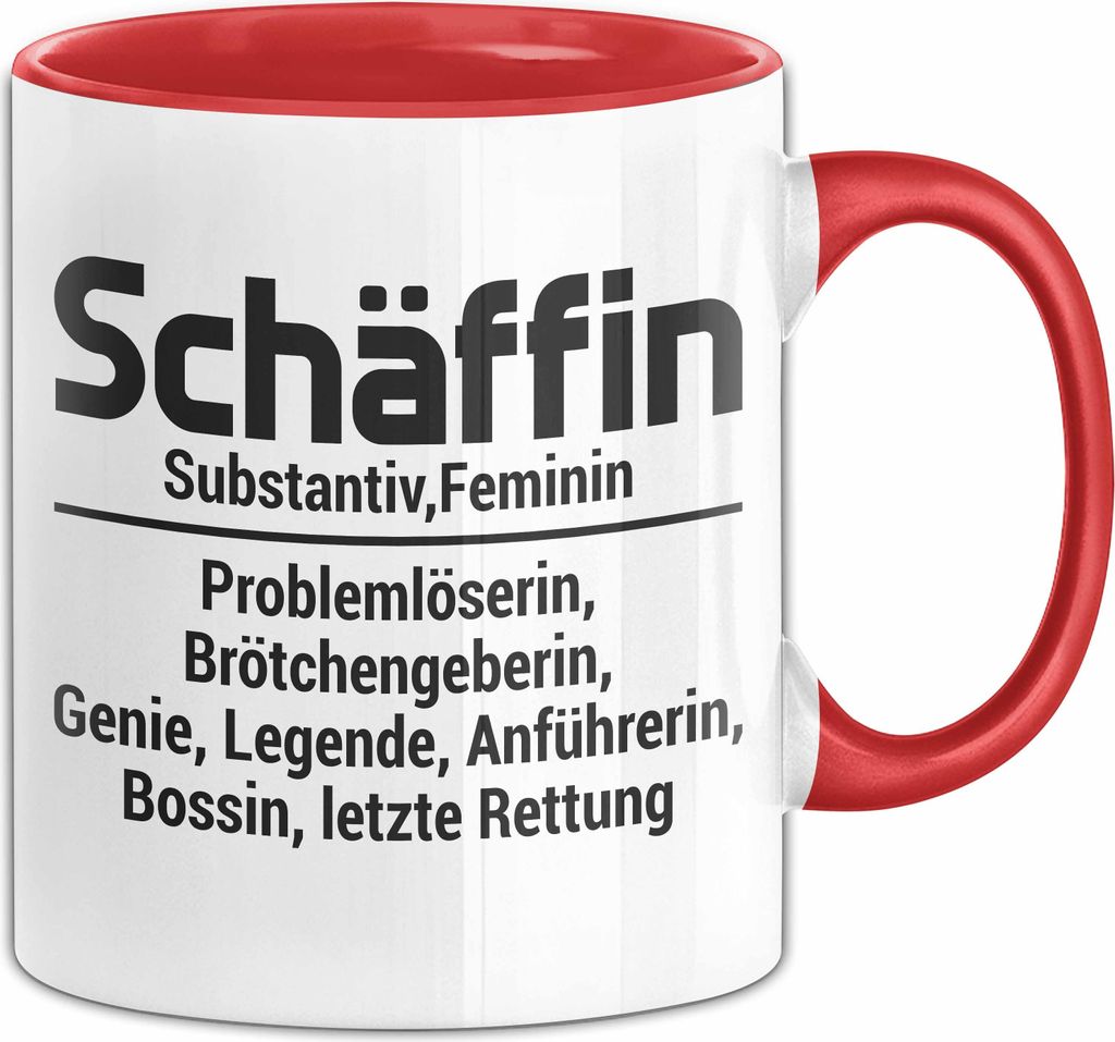 Chefin Tasse Geschenk Schäffin Geschenkidee Für Die Beste Chefin Kaffee-Becher (Rot)