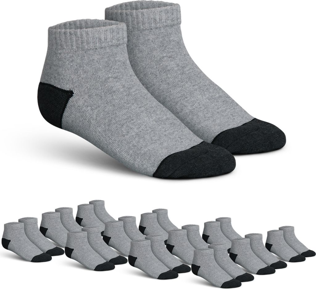 hemmy Arbeitssocken Sneaker Socken ( 12er -Pack - 43-46 ) "Hellgrau" Atmungsaktive Baumwolle, Funktionssocken kurz, für Arbeits- und Trekkingschuhe