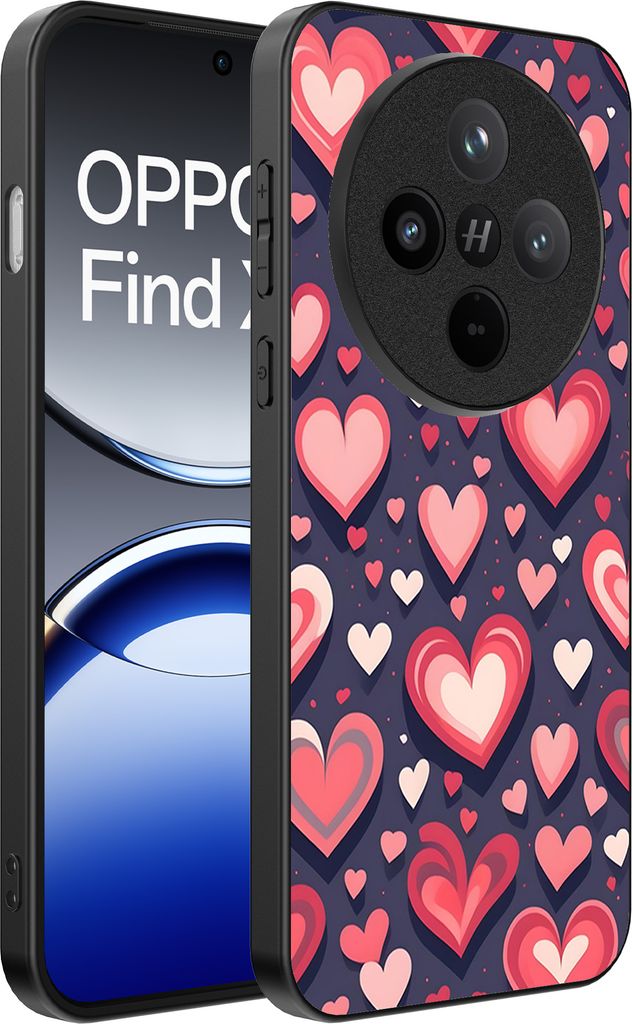 Smartphonica Telefon Fall geeignet für Oppo Find X8 mit Herzen Impressum - TPU Backcover Fall mit Herz-Design