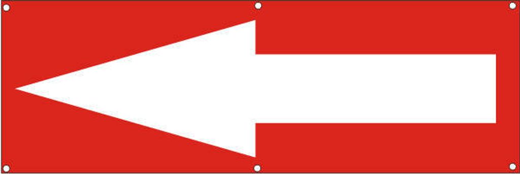 Werbeplane / Gerüstplane - p115 - Pfeil links - NEU - 150x50 cm - für Baustelle, Garten, Zaun oder Veranstaltung