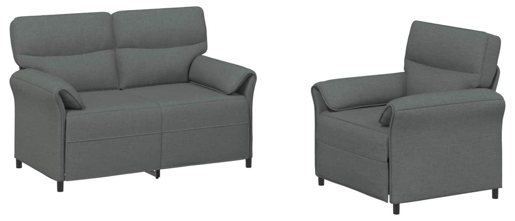 vidaXL Sofa Set 2 stk. Dunkelgrau Stoff Produktbild 