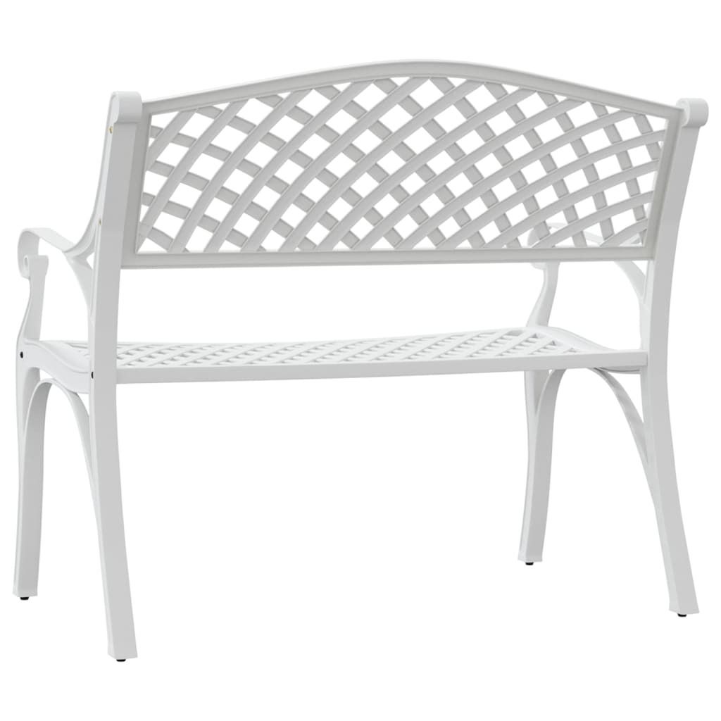 vidaXL Zahradní lavice 102 cm z litého hliníku, bílá Obrázek produktu 5