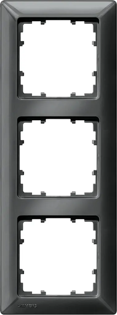 Cadre triple Siemens DELTA line carbone métallisé plaque de finition