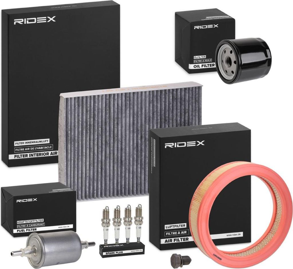 RIDEX Inspektionspaket Filterset für VW Lupo (6X1, 6E1) POLO (6N2) Polo Classic (6V2) Polo Variant (6V5) für SEAT AROSA (6H)