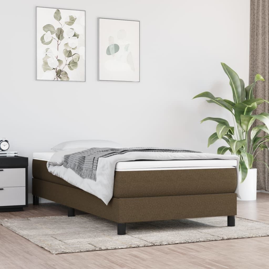 "Rabatt" Boxspring-Bettrahmen 2 Personen - Schlafzimmerbett - Dunkelbraun 80x200 cm Stoff - Klassische Betten CC4510