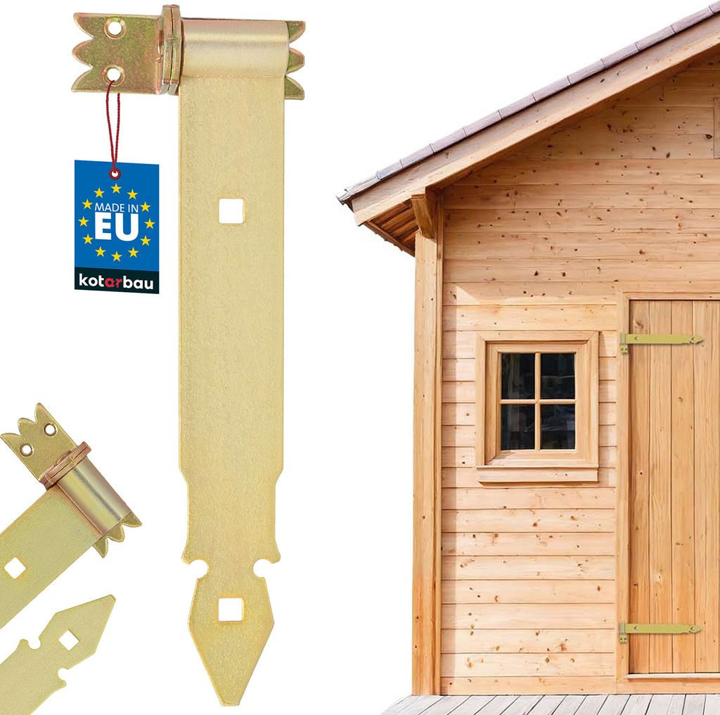 KOTARBAU Ladenband 300 mm mit Kloben Torband Türband Torscharnier Scharnier Band Baubeschlag Torbeschlag Türbeschlag Rostfrei Torzubehör Verzi...