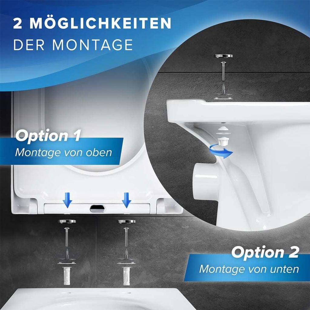 BENKSTEIN Premium Toilettendeckel - antibakteriell D-Form Produktbild 6