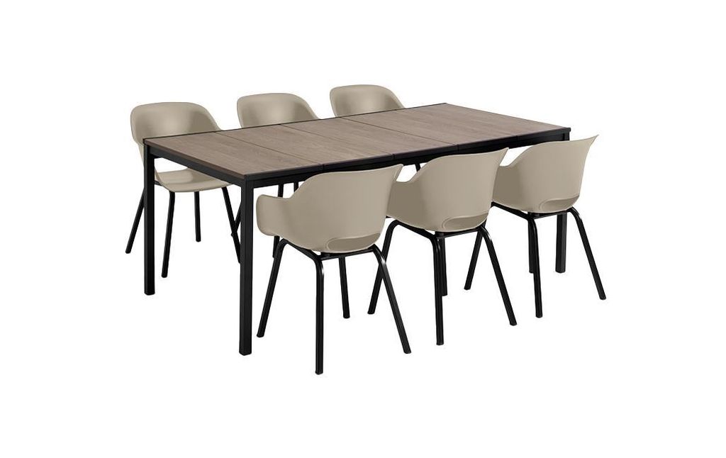 Keter Signature Porto Tisch 200 cm + 6 Noa Stühle – Stilvolles Outdoor-Dining für bis zu 8 Personen
