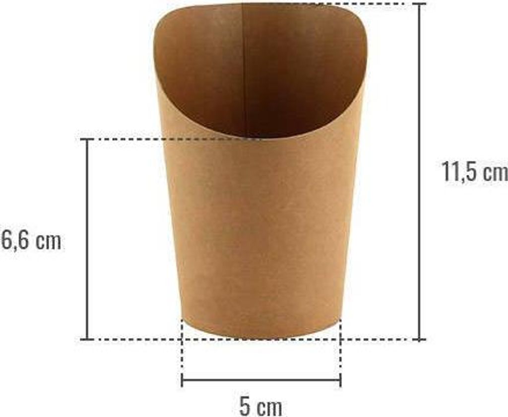 Wrap Cups, Pappe 230 ml 11,7 cm x 7 cm x 6,5 cm braun Produktbild 