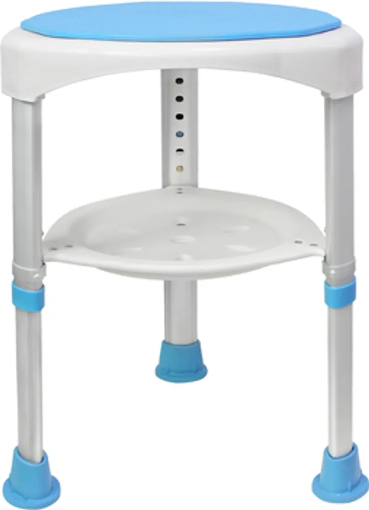 Tabouret de Bain Réglable avec Assise Rotative et Ventouses de Fixation