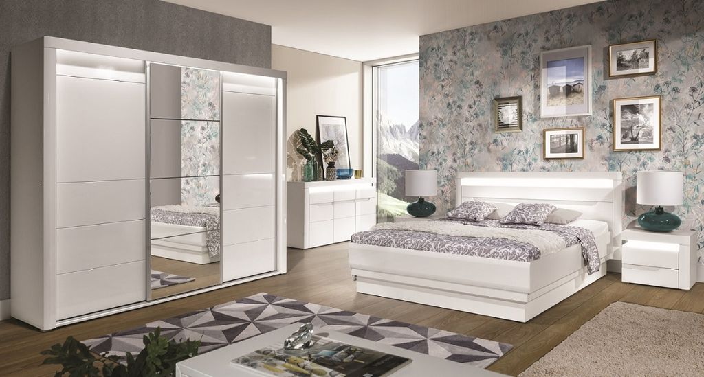 Schlafzimmer Wei Hochglanz