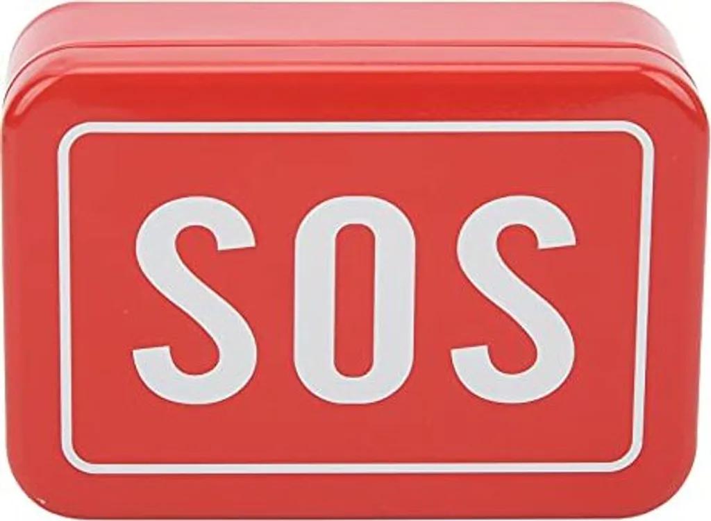 Fdit Kit Sopravvivenza SOS Acciaio Inox Rosso - Attrezzatura Emergenza