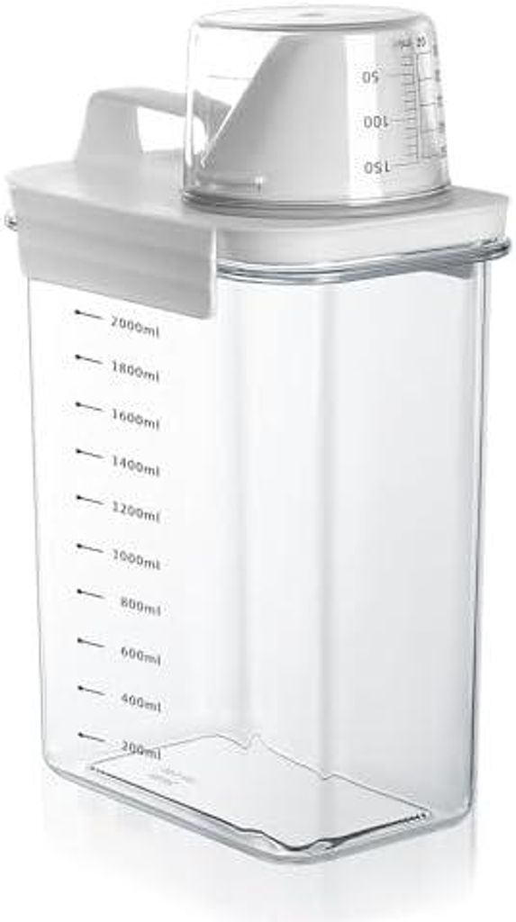 2 luftdichte Waschmittelspender (2300 ml) mit Messbecher, Produktbild 