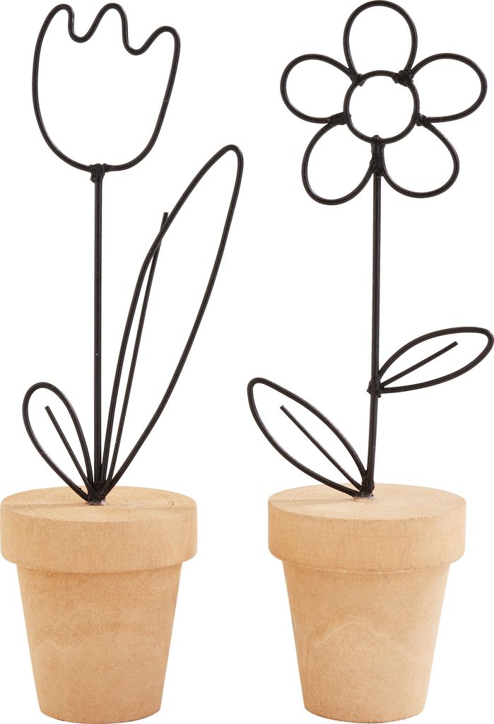 Drahtblumen im Topf 2 Stück Dekoration Blumen