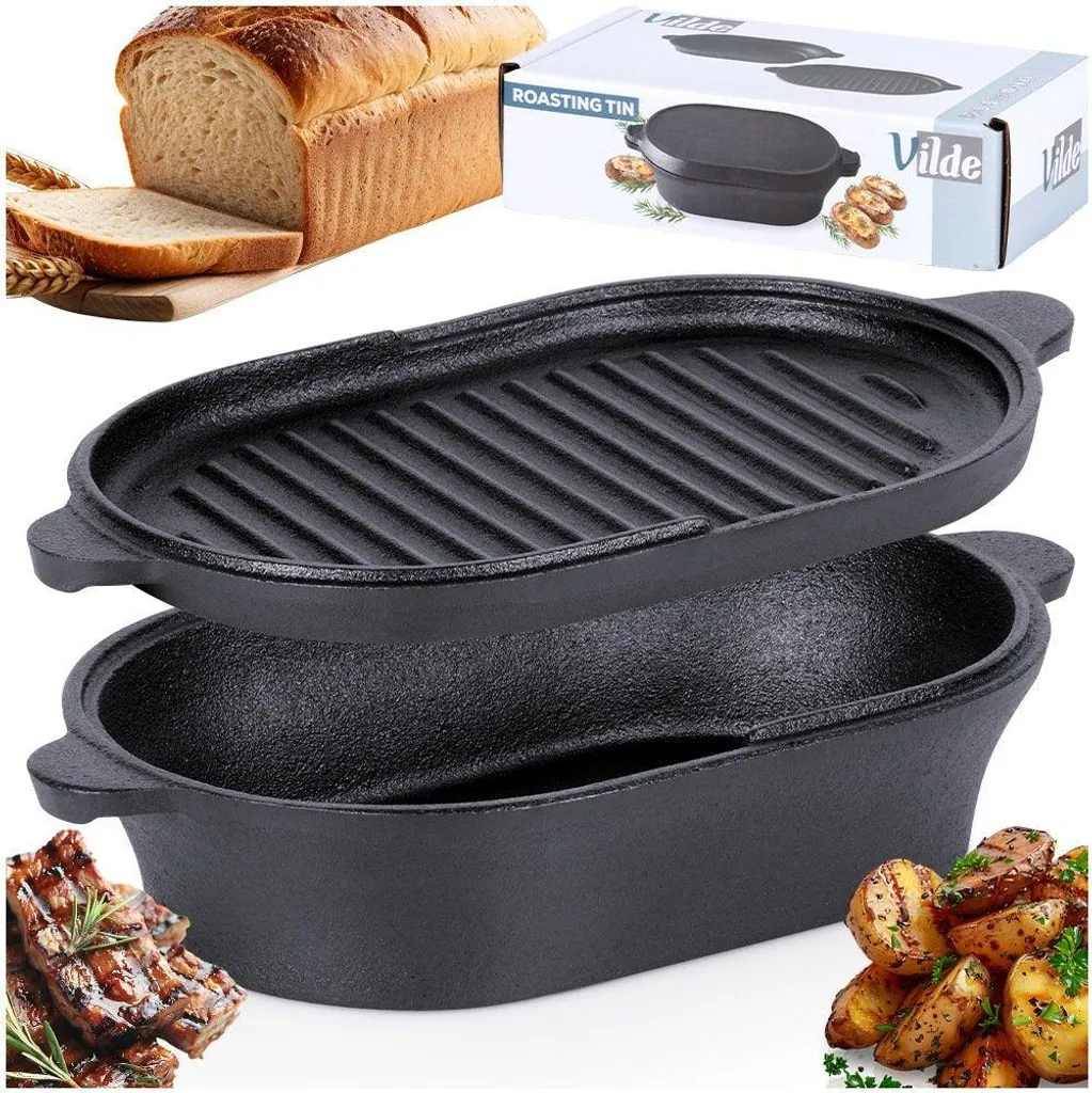Cocotte fonte émaillée 2 en 1 compacte 28cm - Couvercle poêle intégré - 8