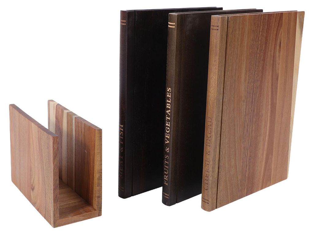 Ensemble de 3 planches à découper en bois, en forme de Image du produit 