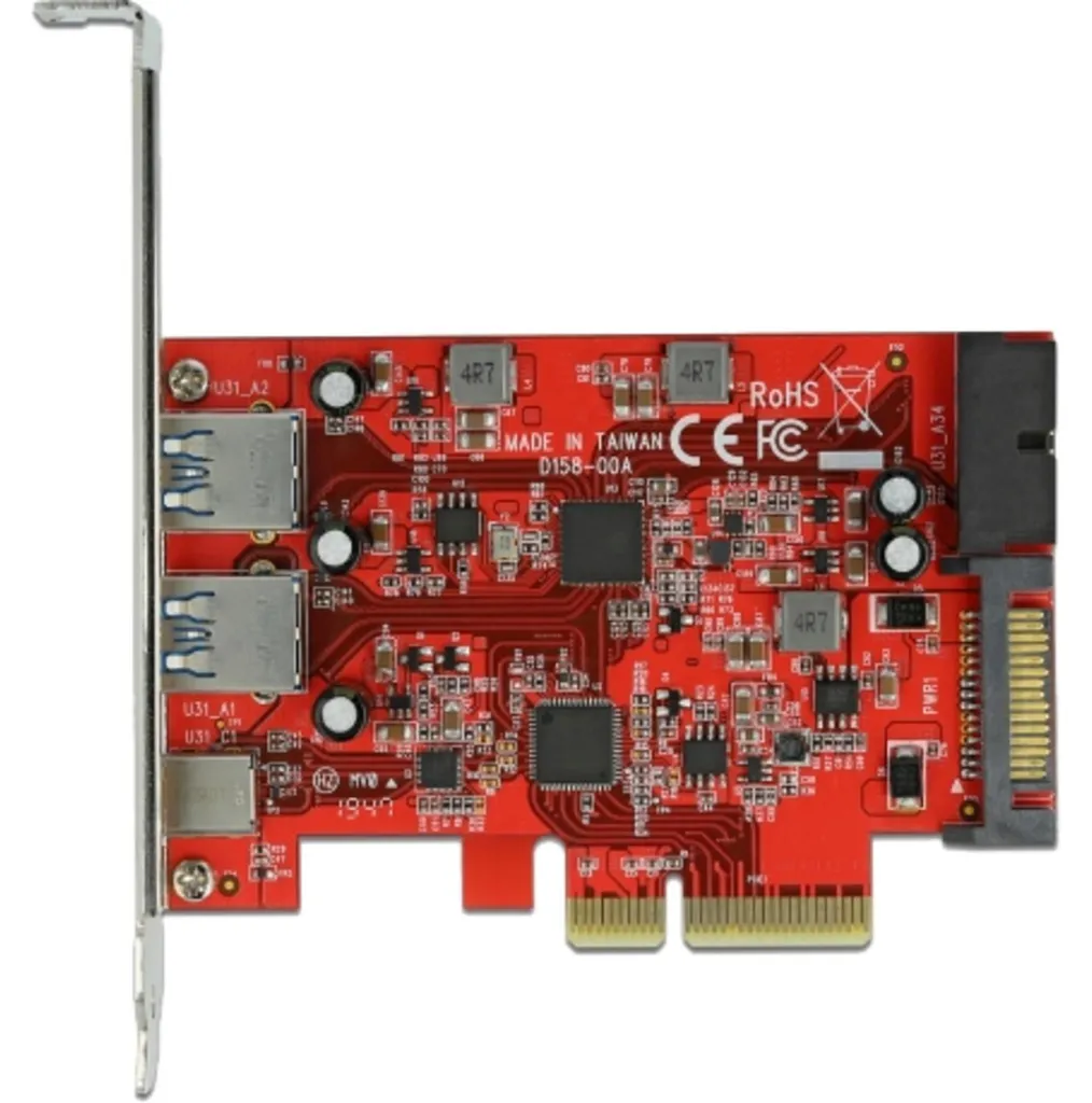 Adaptateur Delock PCIe USB-C 10 Gbps - Extension Haute Vitesse pour Tour