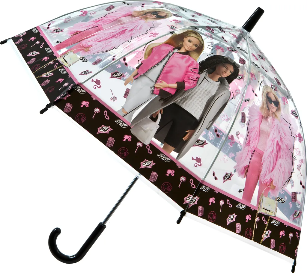 Regalo Bambina: Ombrello Barbie Rosa 69 cm - Sicuro e Colorato
