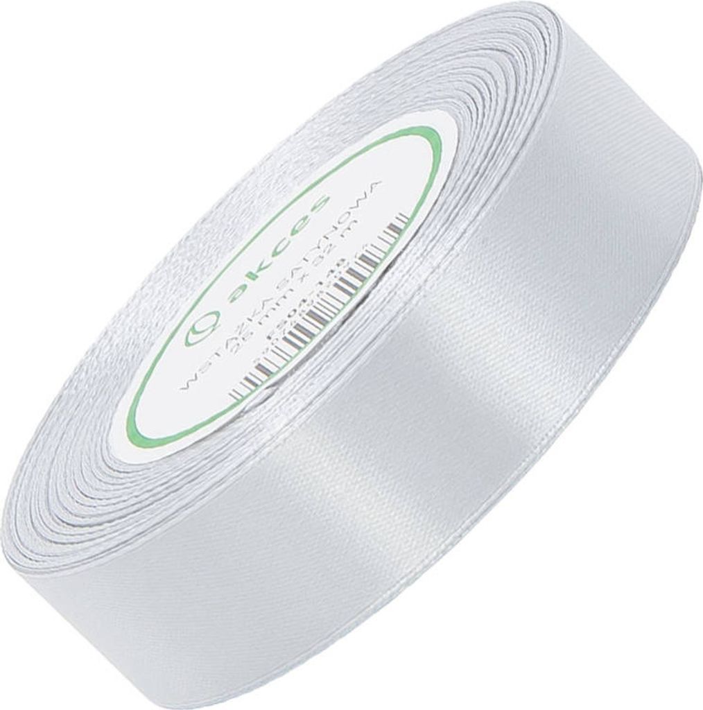 SATINBAND 25mm/32m SCHLEIFENBAND Geschenkband Dekoband - Silber