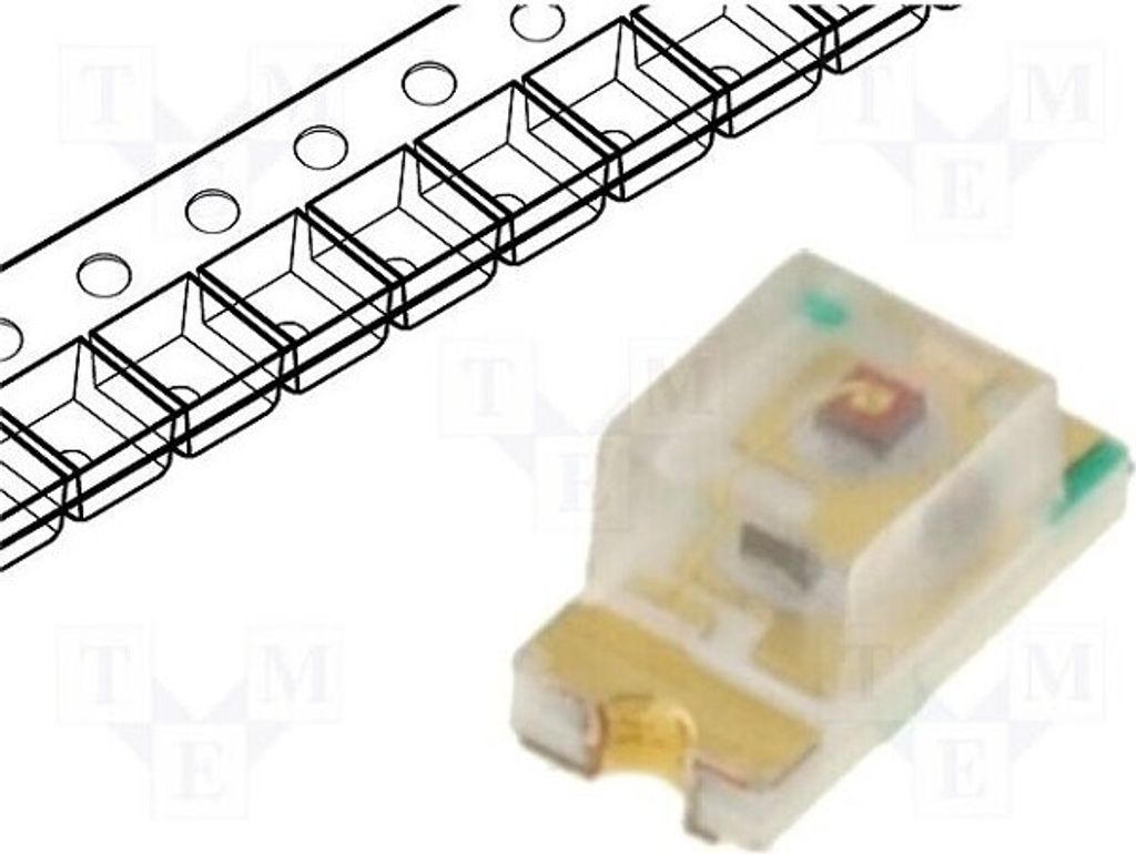 2x LED SMD 1,6x0,8x0,45mm 90mcd beteinfarben 145° 0603 20mA T-RA45-AP932 LED-Diod