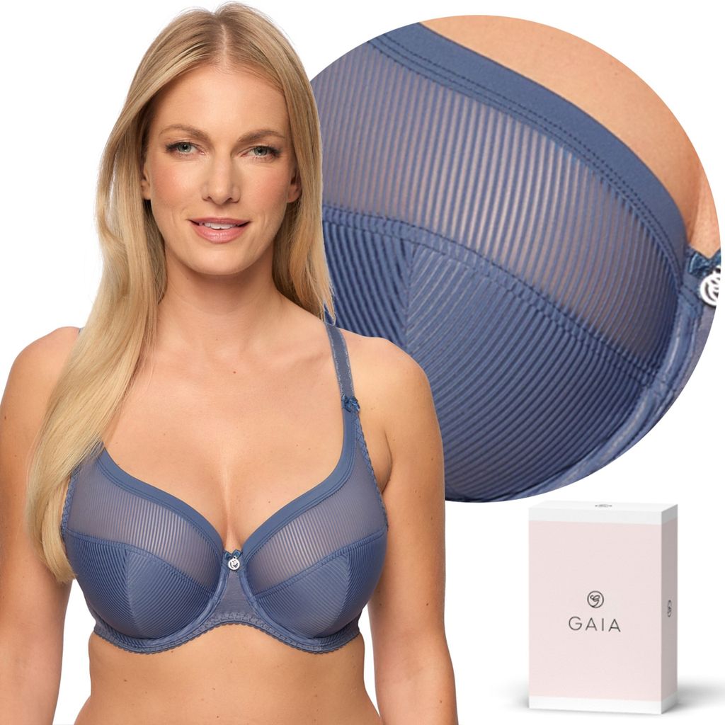 Gaia Bh 1058 Sonia Semi-Soft Bügel-Bh vollschalen Büstenhalter gepolstert Tüll Dessous, Jeans, 80B