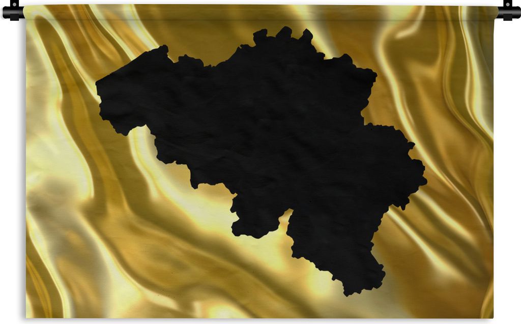 MuchoWow Wandteppich Wandbehang Karte von Belgien - Schwarz 150x100 cm Tapisserie Dekoration Wandtuch - Waschbar - Tapisserien - Wand-Decke