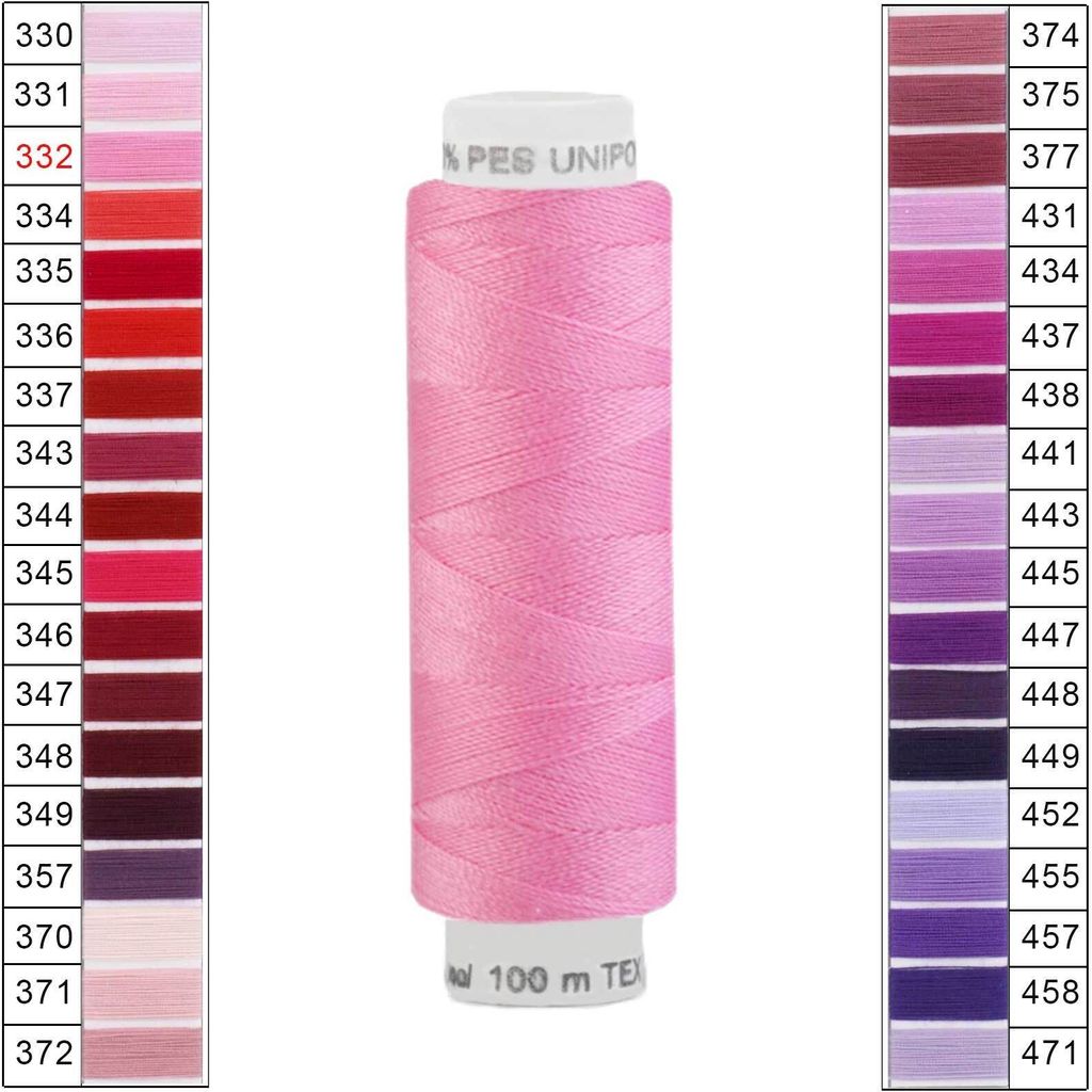 Nähgarn 10 x 100m Unipoly 120 Tex14x2 Universalnähgarn Allzweckgarn Polyester 2v6 Farbwahl, Farbe:332