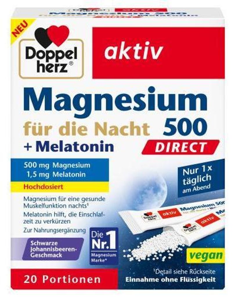 Doppelherz Mag.500 pour la nuit+Melatonin Direct 20 pc Image du produit 