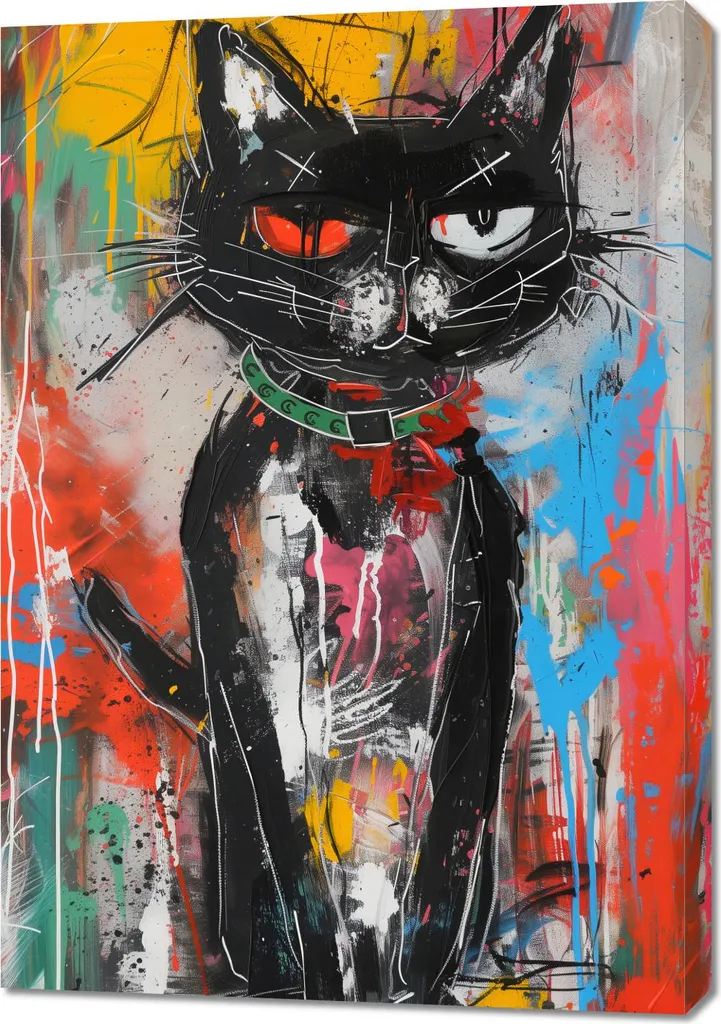 Image 70 x 100 cm Chat Grincheux - Décoration Murale Format XL Portrait