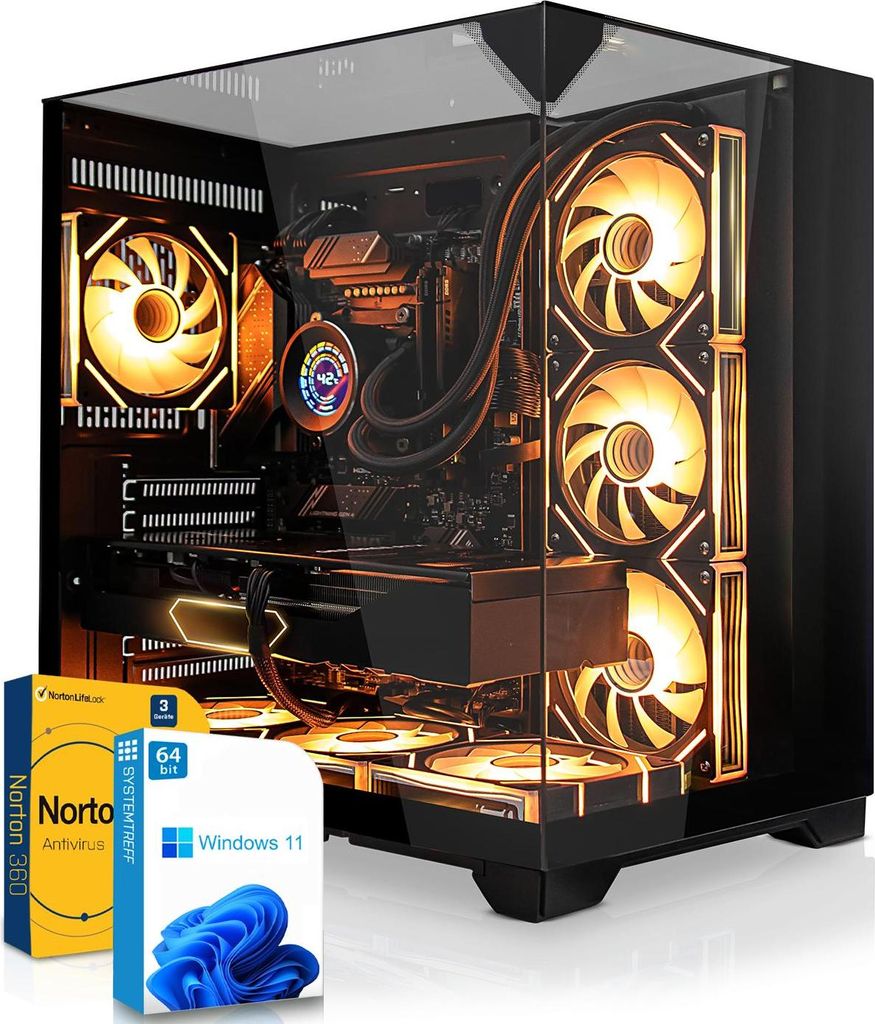 SYSTEMTREFF High-End Gamer PC-System - Ryzen 7 9800X3D - AMD Radeon RX 7900 XTX 24GB - 32GB DDR5 - 2TB NVMe - Windows 11 Pro - Desktop