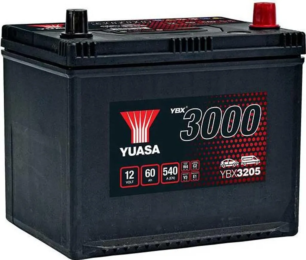 Batterie de Voiture 12V 60Ah 540A Yuasa YBX3000 pour Moteur Essence