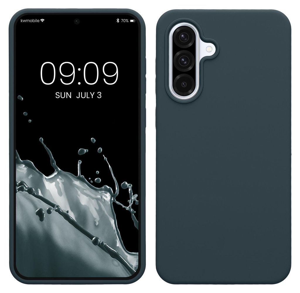 kwmobile Handyhülle für Samsung Galaxy A36 5G Hülle - Case Silikon - Kabelloses Laden - Schutzhülle Cover in Dunkler Schiefer