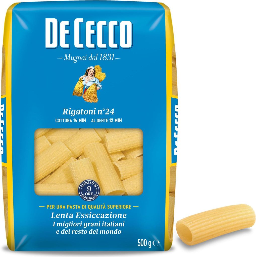 De Cecco QSX0024, Rigatoni, Krátké těstoviny, 500 g, 12 Obrázek produktu 