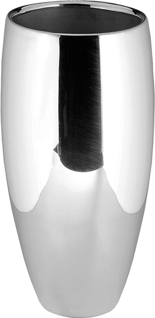 Fink AFRICA, Vase, vernickelt, Eisen, glatt, silberfarben, L. 21 cm, B. 21 cm, H. 40 cm, D. 21 cm 157017