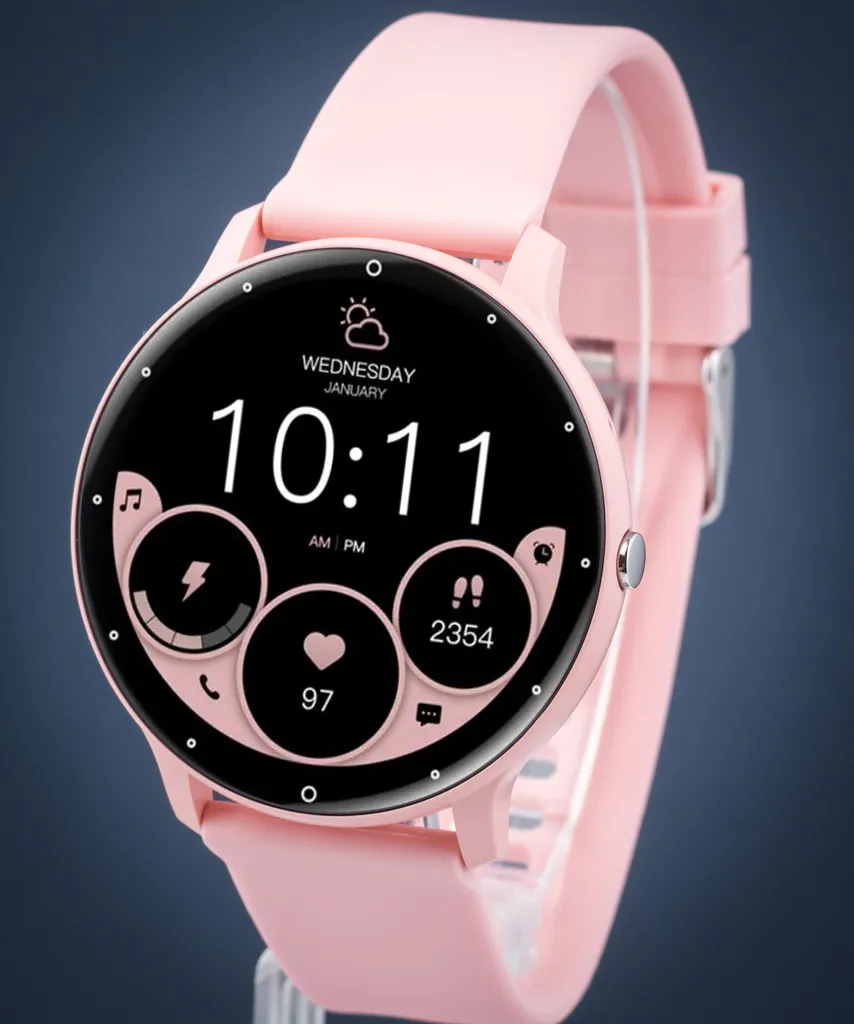 Smartwatch Rubicon Historice Rose Clair avec Écran Tactile et Bluetooth - 5