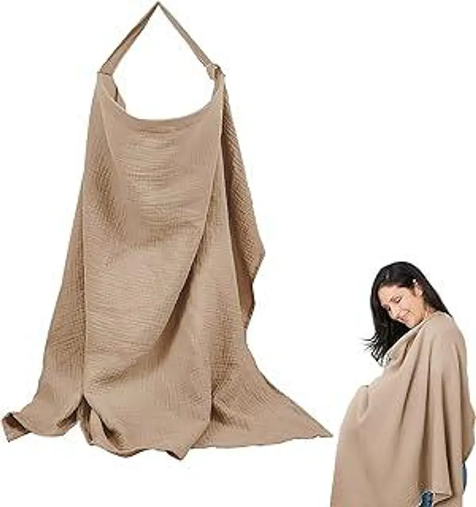 Copriseno Allattamento in Cotone Muslin: Design Funzionale Colore Cachi