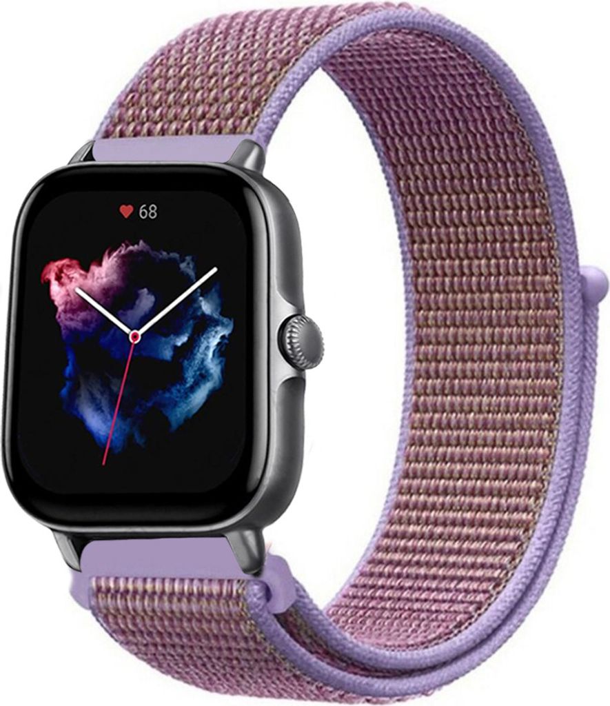 Strap-it Amazfit GTS 3 Nylonarmband (Lila)