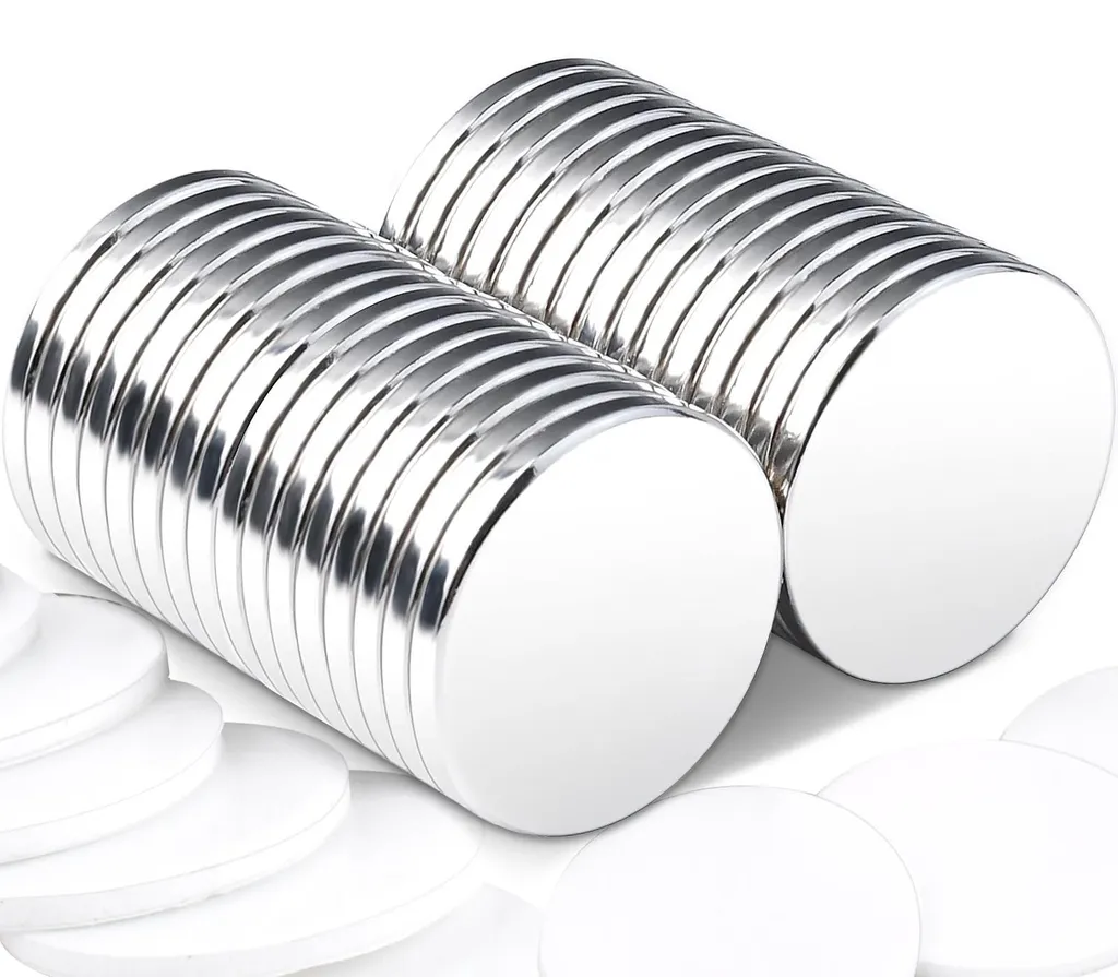 30 Aimants Néodyme 20x2 mm Ultra Puissants avec Adhésif Double Face