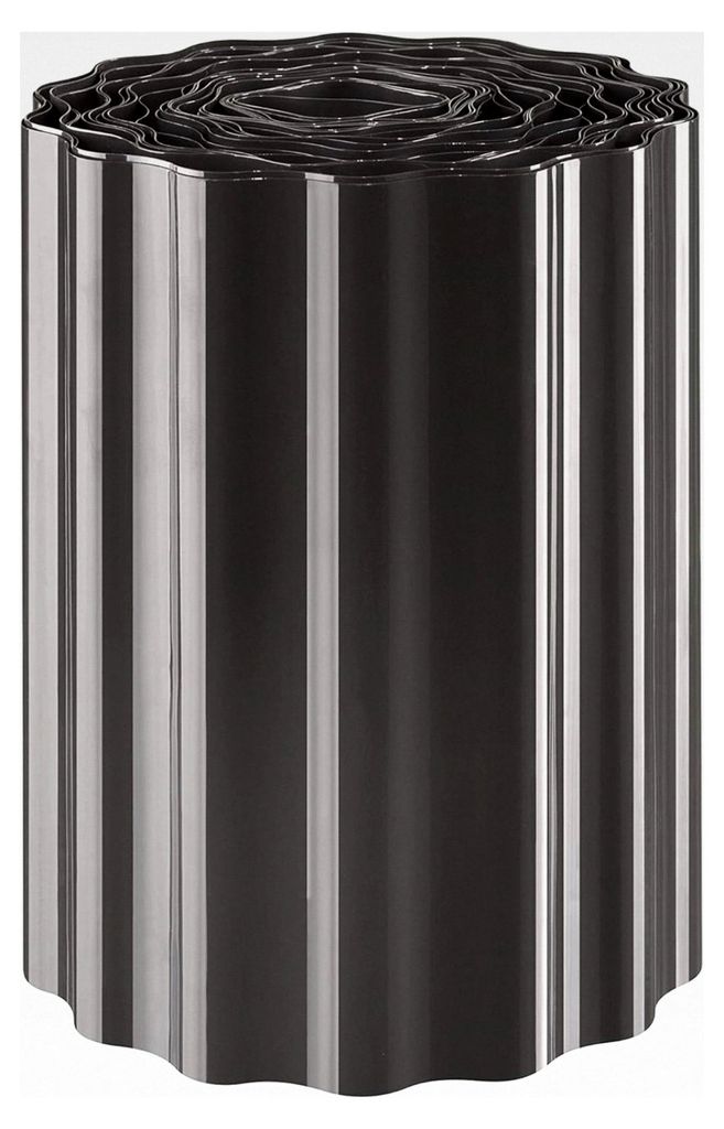 Rasenkante 9 m x 15 cm – Flexible Raseneinfassung und Beetbegrenzung aus PET-Folie, anthrazit grau, Mähkante, Rasenumrandung, wetterfest, UV-bes...