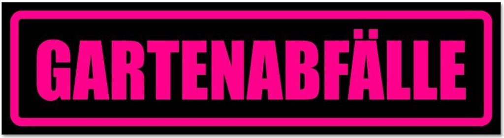 Kiwistar - Autoaufkleber - Pink - Schwarz - 20 x 5,3 cm - Gartenabfälle - Hinweis Aufkleber Sticker für Auto, Kfz, Fahrrad, PKW, LKW