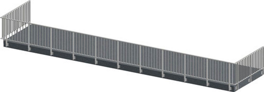 Pertura Geländer-Komplettset Triton taupe U-Form Aluminium für Seitenmontage 15 m