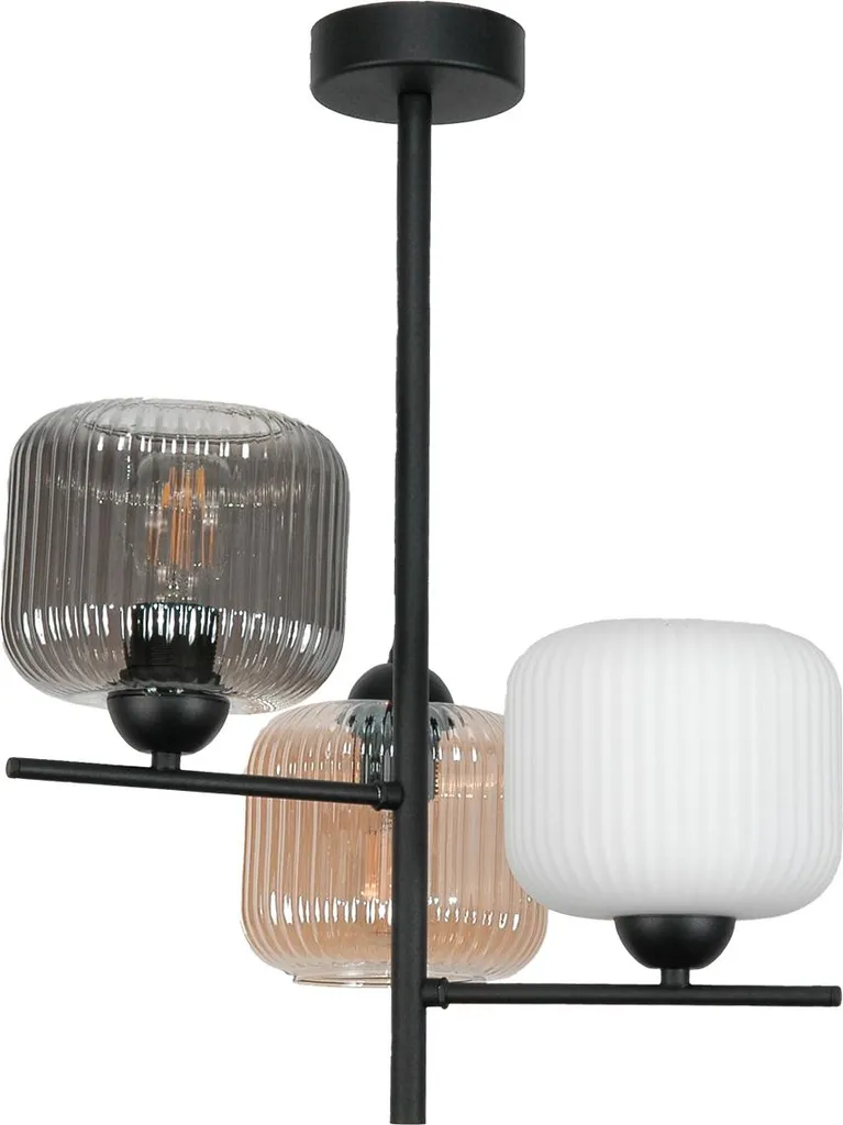Suspension Noire Pablo 15-444 - Éclairage Sans Éblouissement en Verre