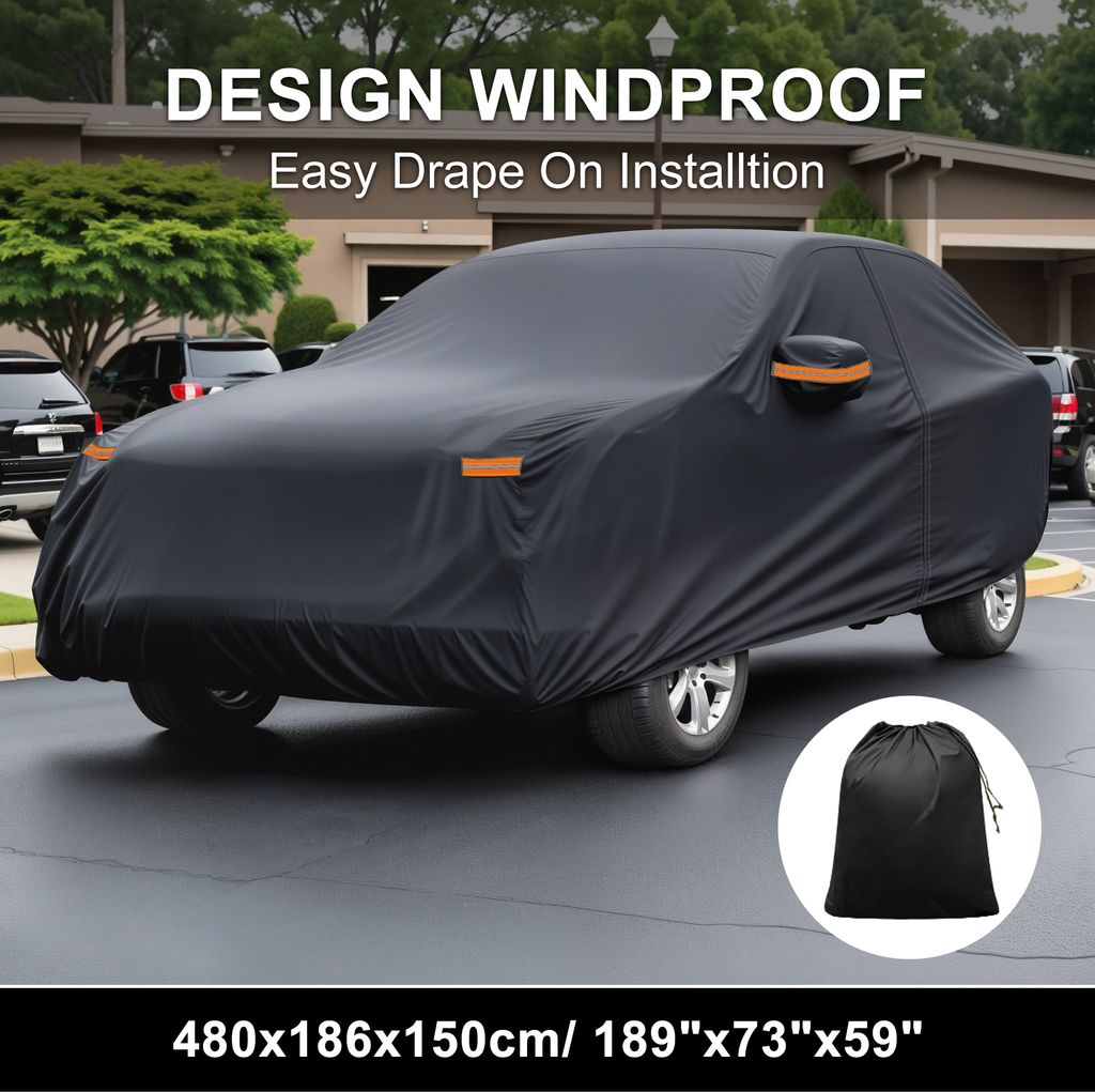 Autoabdeckung für Hyundai Tucson 210D-PU Outdoor Vollabdeckung Autoabdeckung Alle Wetter Wasserdicht Winddicht Sonne Regen Schnee Schutz mit Fahre...