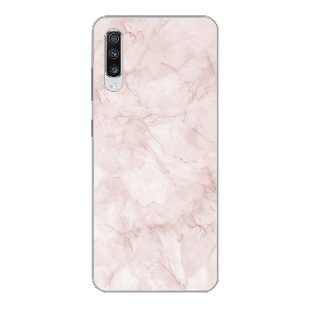 MuchoWow Handyhülle Schutzhülle Hülle für Samsung Galaxy A70 Marmor - Rosa - Schick Silikon Softcase Handy Hülle - Schutzhaube
